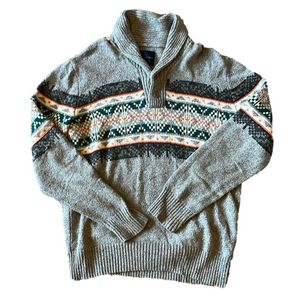 American Eagle Men’s L Grey Cowl Neck Wool Blend Sweater